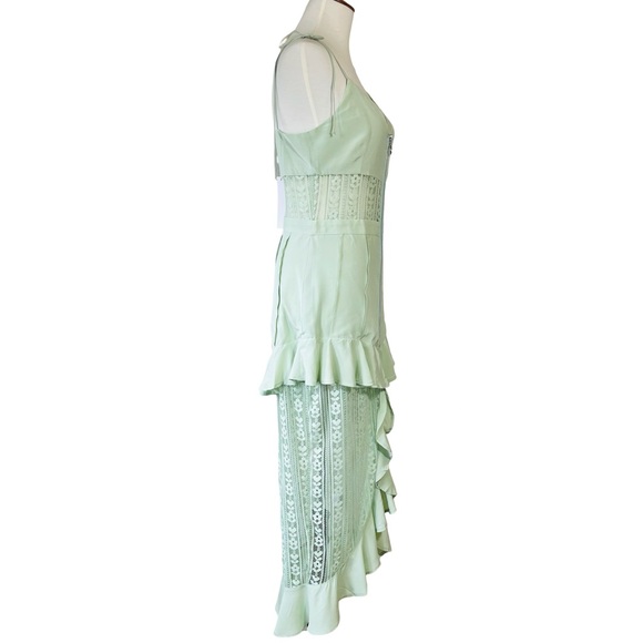 NWT For Love and Lemons Lovebird Lace Midi Dress Size Small Green - Picture 6 of 16